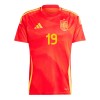 Camiseta de fútbol España Lamine Yamal 19 Primera Equipación Euro 2024 - Hombre